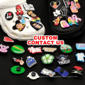 Custom Logo Clog Flag Letter Character Flower 3D Anime Decoration Accessories Halloween PVC Designer Shoes Charms